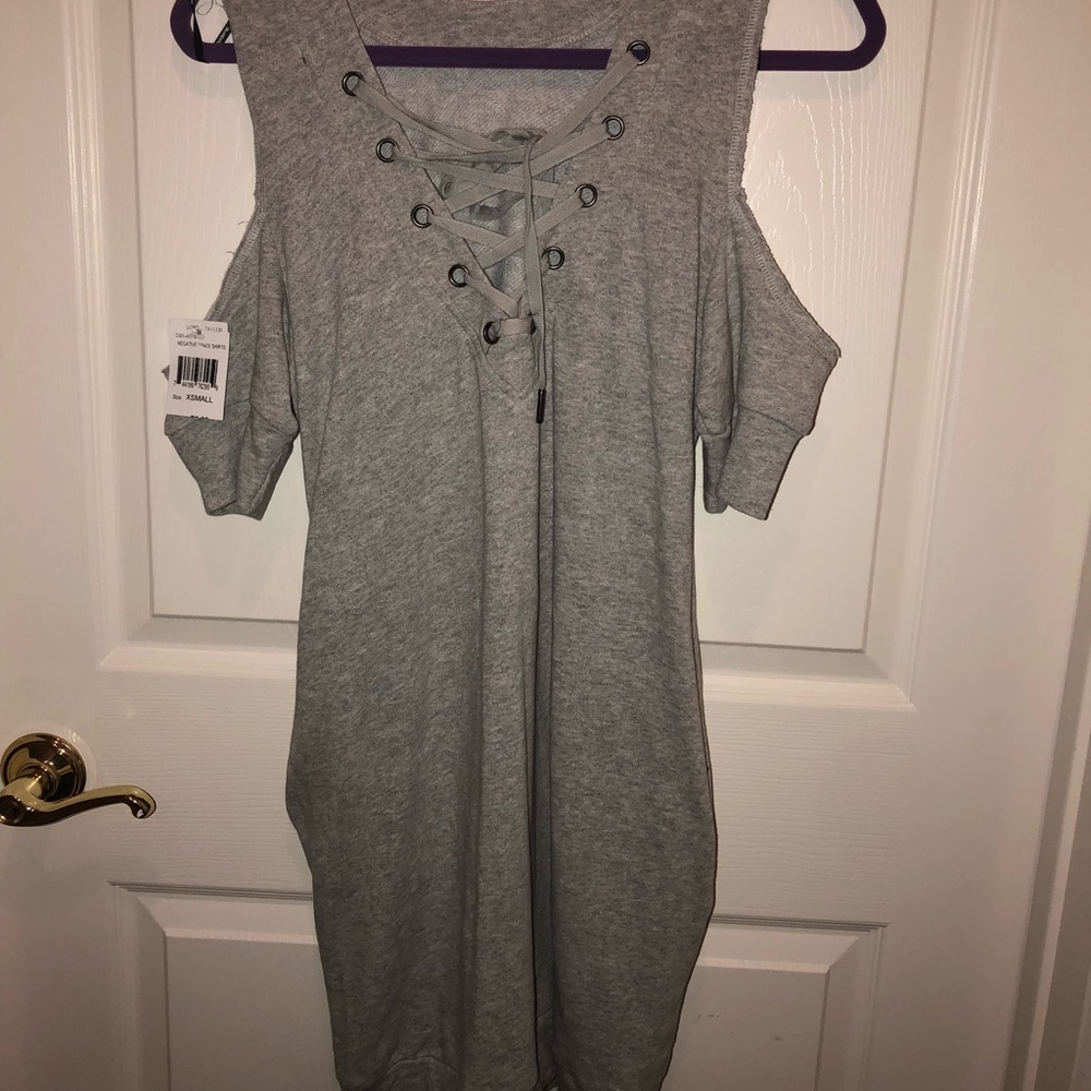 Black nyc open shoulder dress
